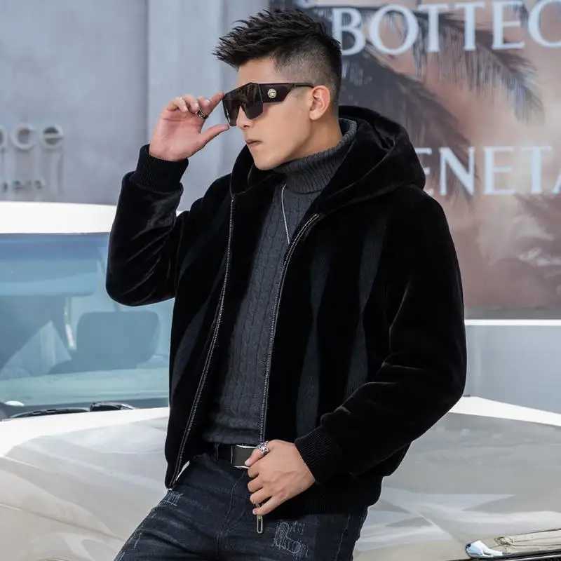 2022 Autumn Winter New Mens Faux Mink Fur Coat Lapel Thick Warm Jackets Fashion Mens Eco-Friendly Faux Fur Coats Jackets T194XJ241102