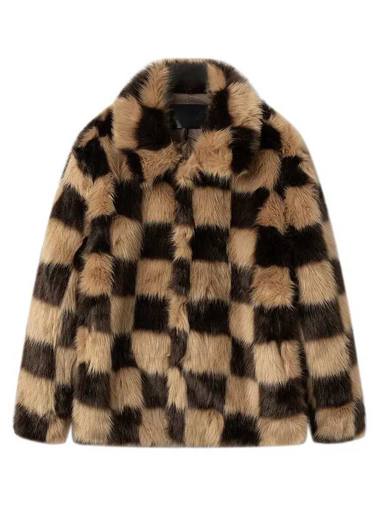 2023 Winter and Autumn New Style Product Faux Fur Mens Coat Thicken Jacket Contrast Colors Plus Sizes Faux Fur Coats V104XJ241102