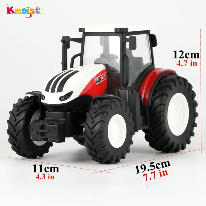 RC Tractor Trailer with LED Headlight Farm Toys 2.4GHZ 1/24 Remote Control Car Truck Farming Simulator for Children Boy Gift