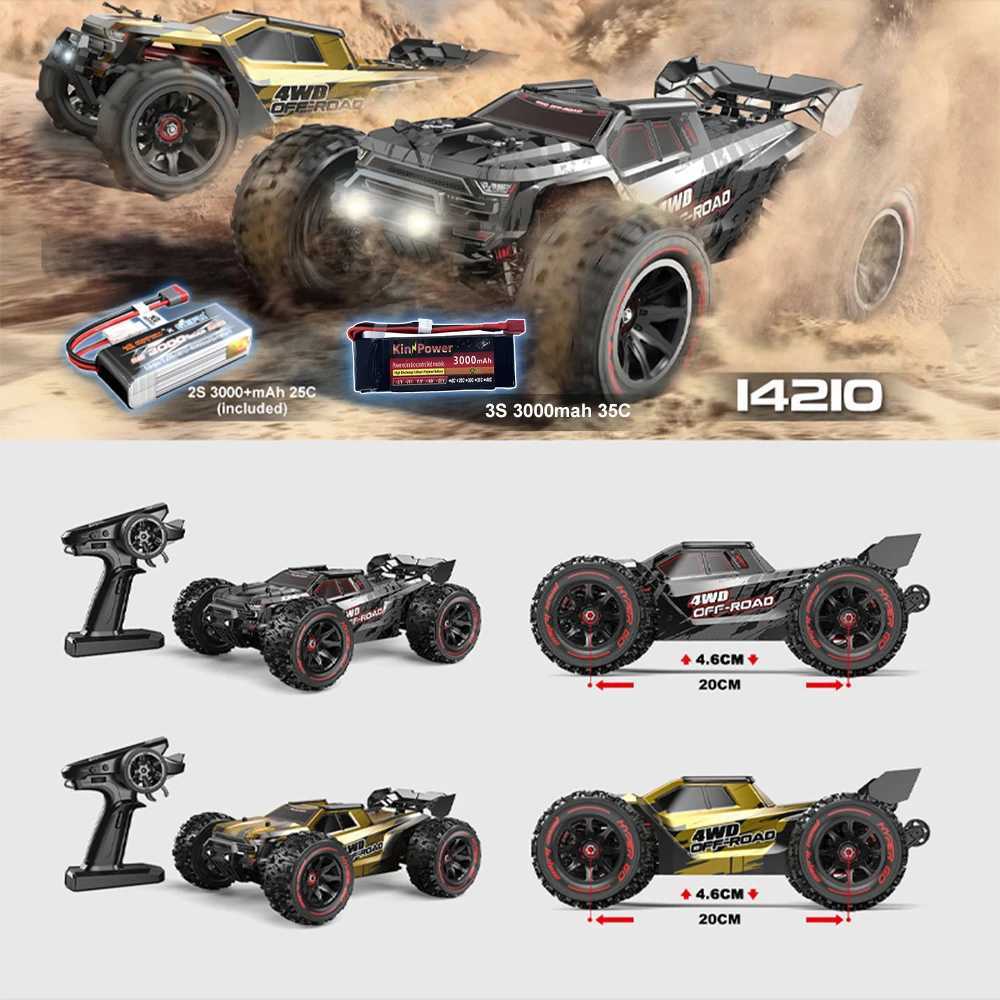 Hypergo MJX 14210 1/14 V2.0 Rc remote control car 4WD off-road racing RC truck brushless 2.4G electric drift car boy toy X241101