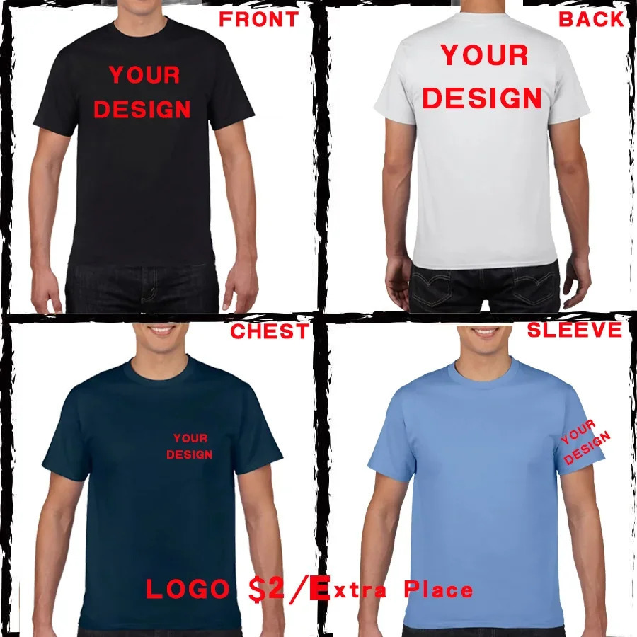 180Gsm 100 Cotton Short Sleeve Tops Tee Custom Order Choice Yourself Unisex ONeck Men TShirt Plus Size S6XL 240315