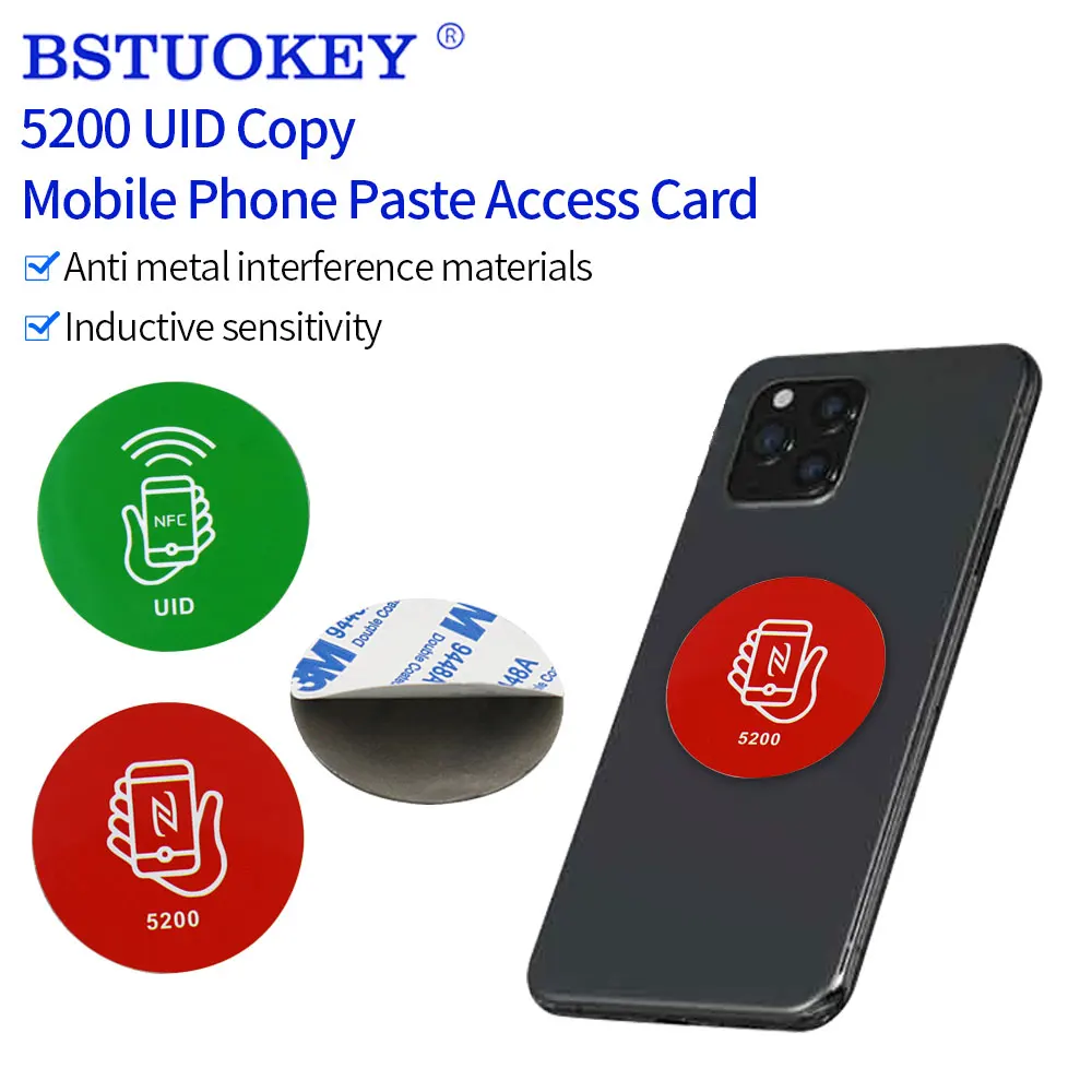 10pcs/50pcs RFID 125KHz EM5200 T5577/13.56MHz UID NFC Rewritable Sticker Anti Metal Interference Label Writable Key Token Tags