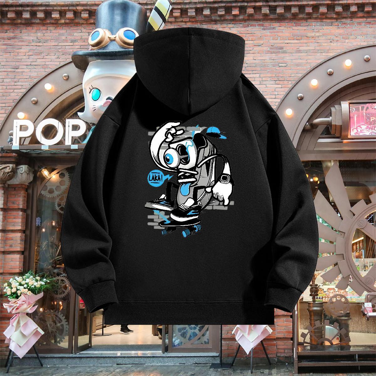 Designer Men's Hooded Sweatshirt Breathable Hooded Collar TOP Quality Hoodie Pullover Anime Print Tops Pullover Hoodie Daily Wear Thick Plush