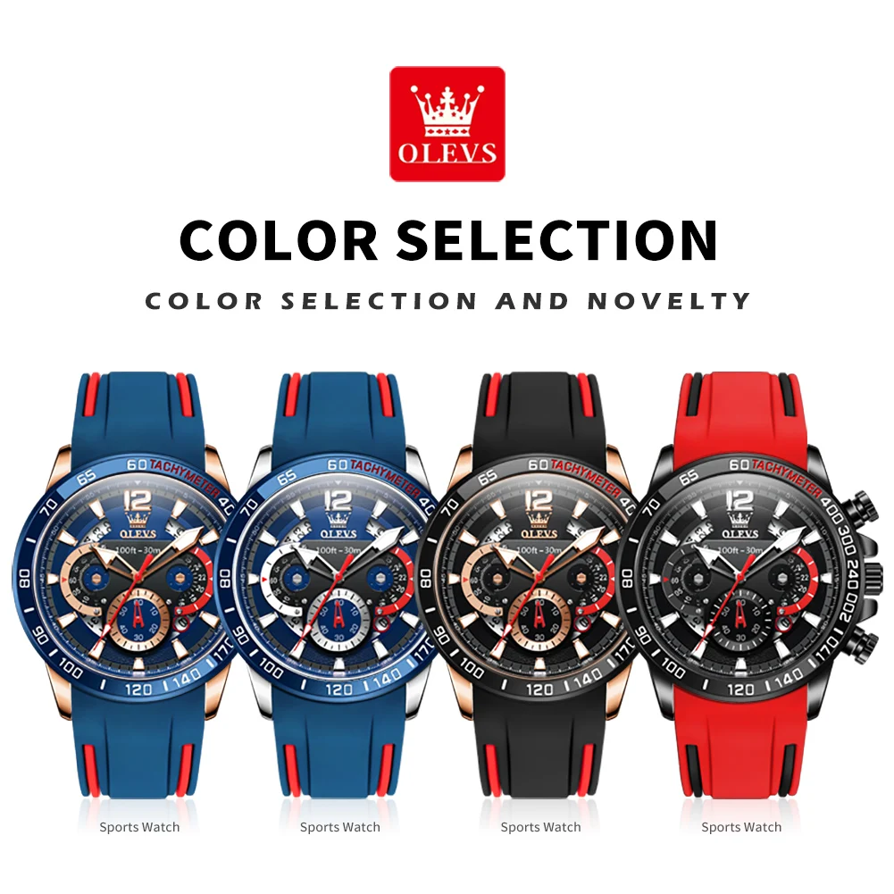 OLEVS new Quartz Watch for Men Original TOP Brand Rubber strap Waterproof Luminous Date 2025 Week Men's Quartz Watch reloj hombre