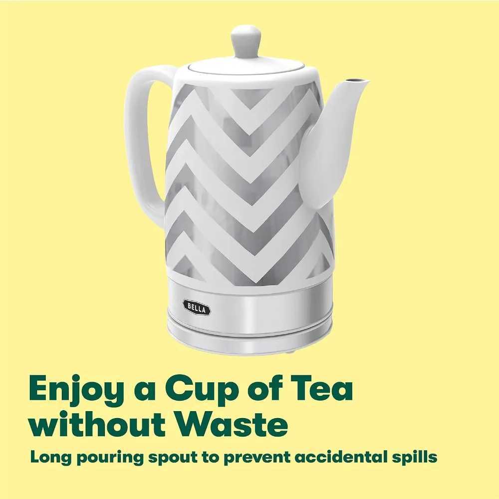 Electric kettle and teapot ceramic water heater with detachable switch base automatic shut-off and boiler drying protection 1.5 liters Y241102