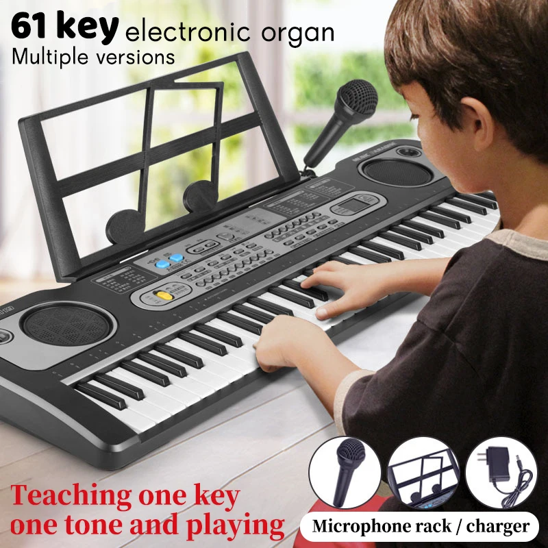 Children's 61 Keys Piano with Microphone Multifunctional Electronic Organ 37 Keys Music Electronic Keyboard Piano Girl Toys Gift