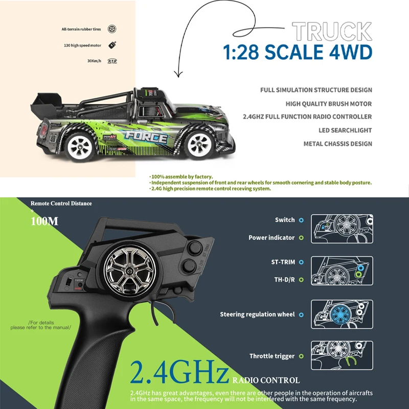 WLtoys 1:28 284131 30KM/H 2.4G Racing Mini RC Car 4WD Electric High Speed Remote Control new Drift Toys 2025 for Children Gifts