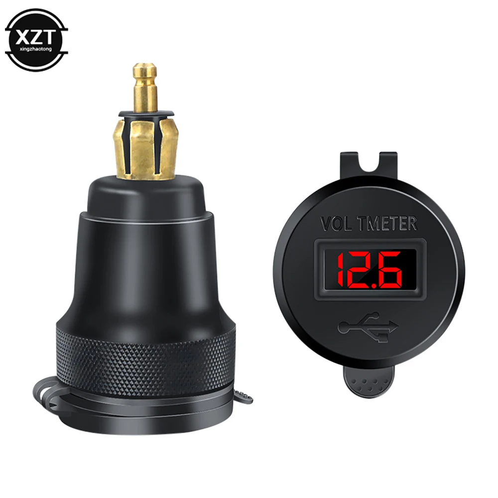 Car Charger Dual new QC3.0 USB Fast PD Charger 2025 12-24V Aluminum Alloy Black Qiuck Charging Adapter for Car Motorcycle