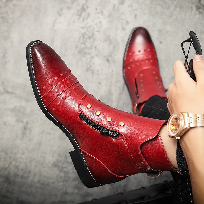 Mens shoes high-quality mens ankle boots mens classic Pointed Party motorcycle boots Chelsea boots winter cowboy boots 241031