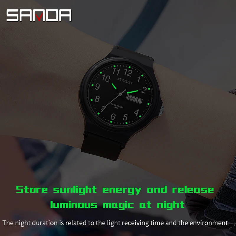 SANDA Trendy Womens Watches Brand Casual Women Quartz Watch Luminous Weekly Calendar new Display 30M 2025 Waterproof Reloj Mujer