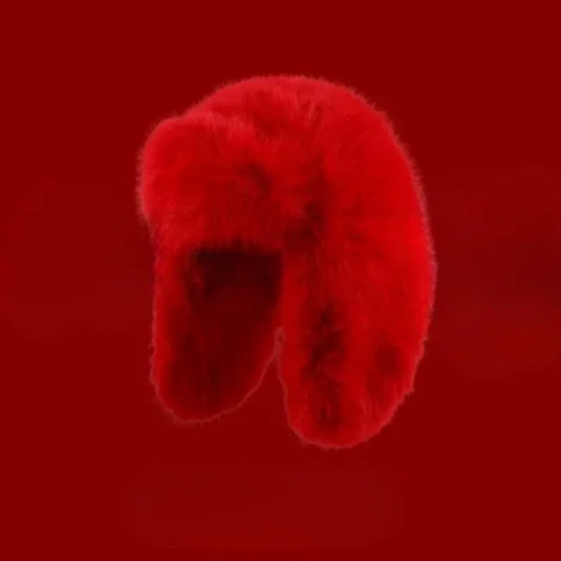 Artificial fur winter womens hat windproof hunting hat warm thick skiing Russian hat with earmuffs Ushaka plush bomber hat 241031