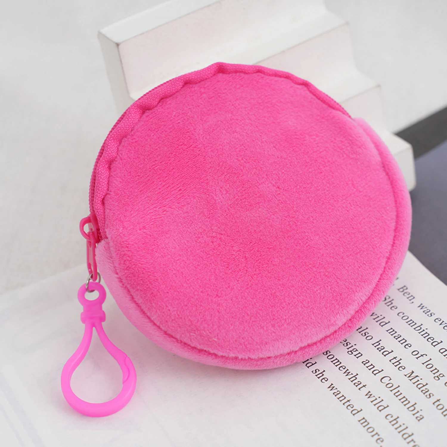 Korean Fi 8.5cm Round Zipper Coin Purse Womens Simple Handbag Card Package Coin Bag Candy Color Purse Key Earphe PouchXJ241111
