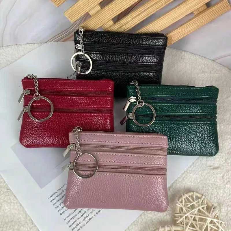 Fi Leather Coin Purse Women Small Wallet Change Purses Mini Zipper Mey Bags Childrens Pocket Wallets Key HolderXJ241111