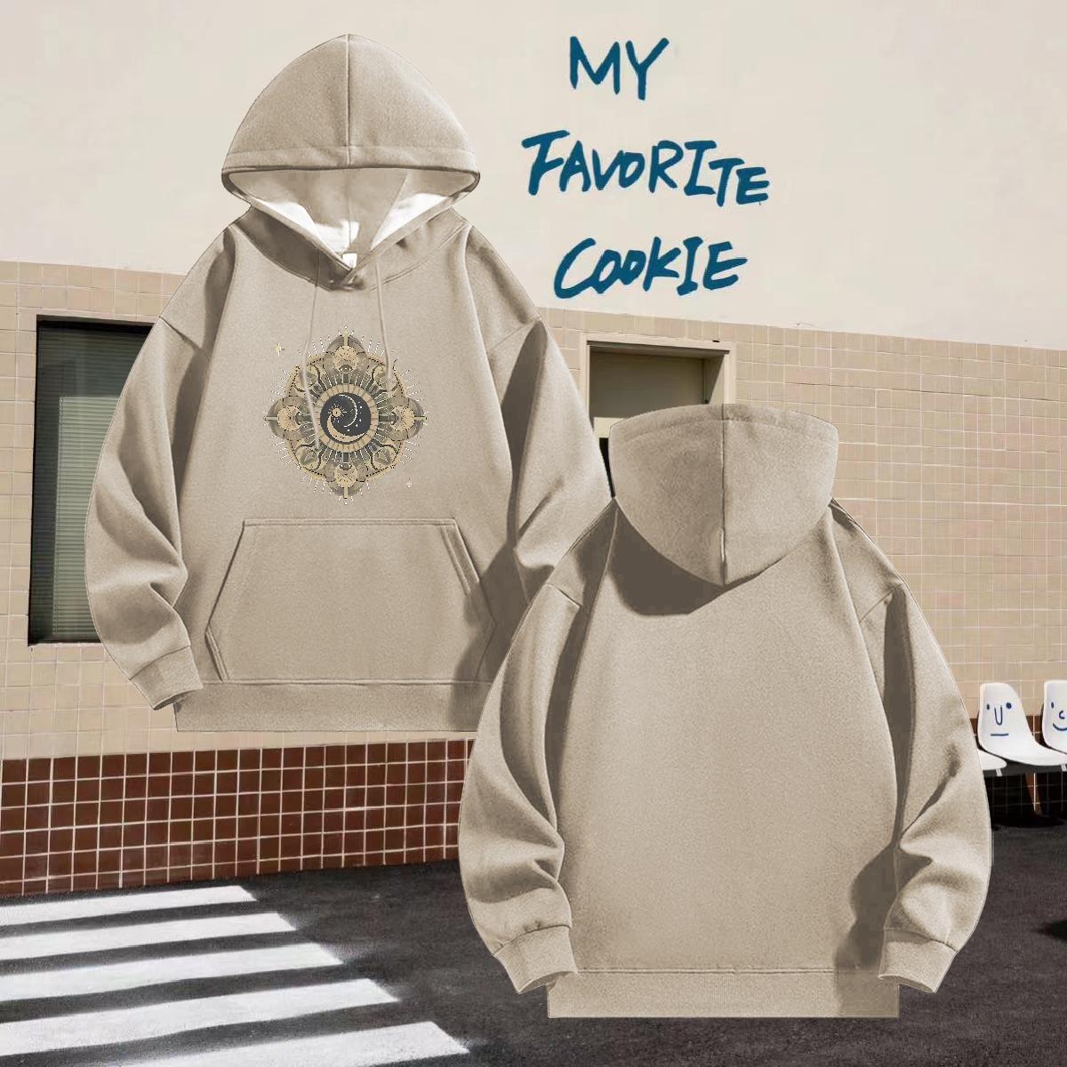 Customized Hoodie For Man Casual Daily Wear Brand Men's Hooded Sweatshirt Breathable Drawstring Floral Print Tops Hoody Cotton 350g