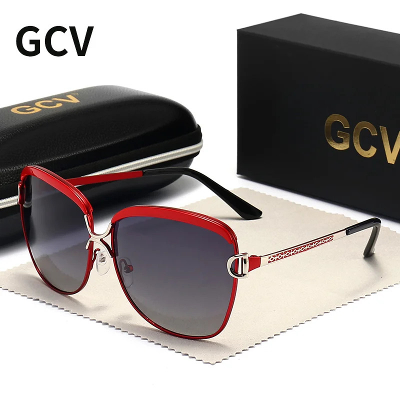 GCV polarized womens sunglasses gradient lenses for women circular sunglasses square Oculos Lunette De Soleil for women 241031