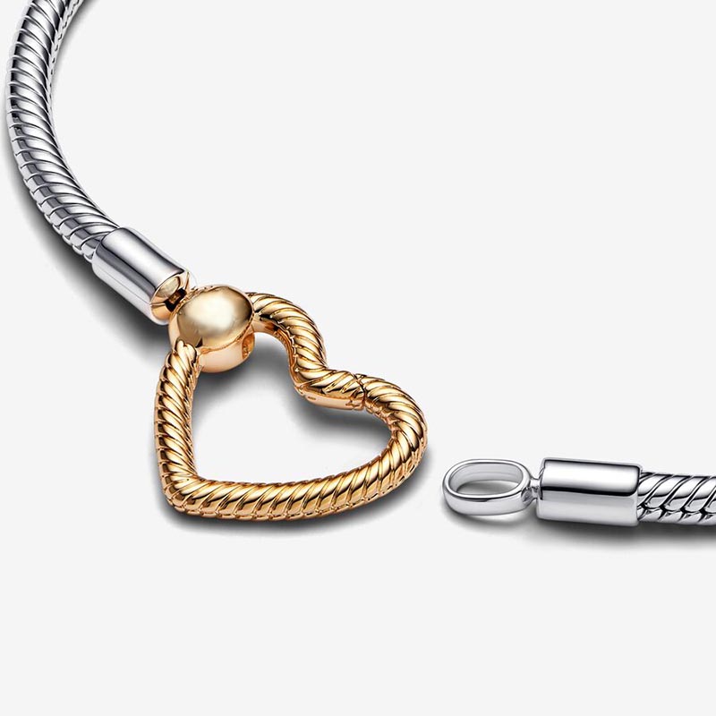 Heart Closure Snake Chain Bracelet 100% 925 Sterling Silver Charm Bracelets Women Men Jewelry Gold bracelet with Retail Box Wholesale Fast Shipping Z2