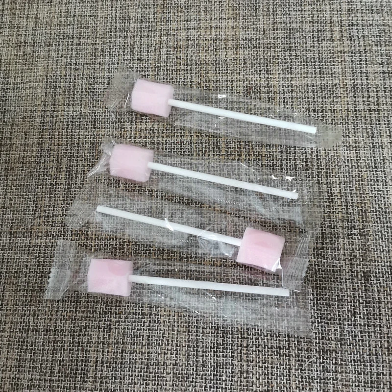 100pcs Disposable Oral Care Sponge Swab Tooth Cleaning Mouth Swabs With Stick