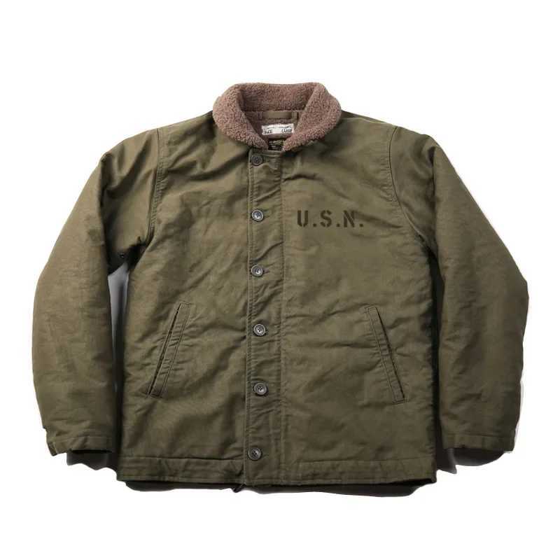 Out of stock USN N-1 deck jacket Sherpa lined military style mens warm jacket in 3 colors W241102
