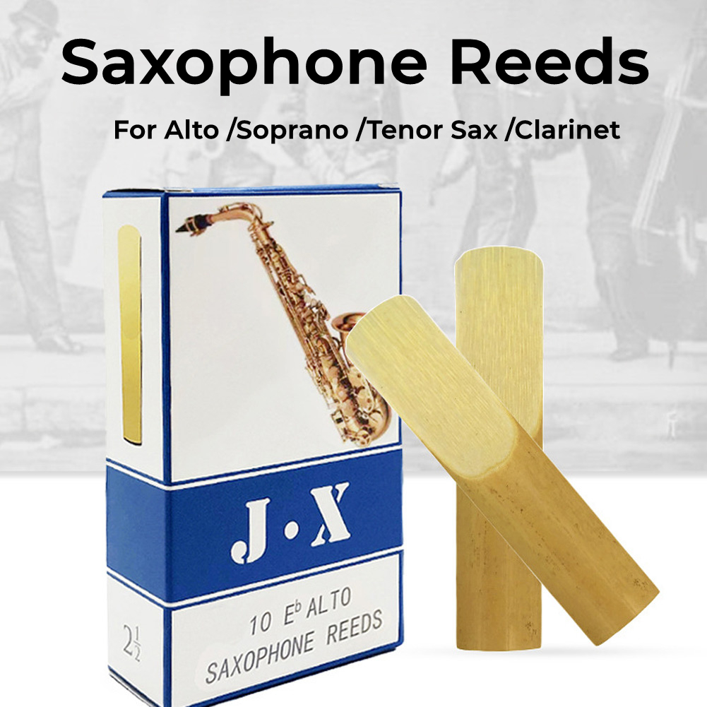 10 Pcs Saxophone Reeds Intensity 2.5 For Alto Soprano Tenor Sax Clarinet Reed Parts Xmas Gift Musical Instrument