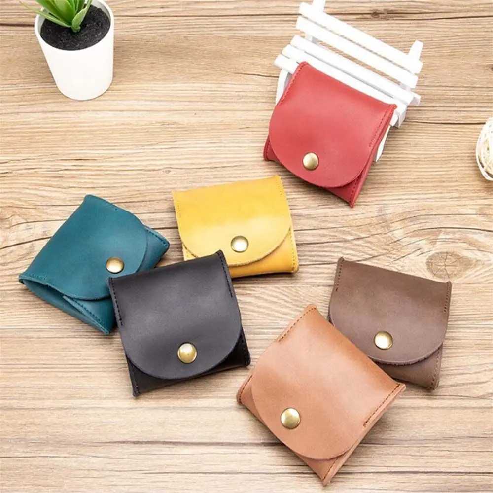 Portable Leather Coin Purse Vintage Design Individuati Earbuds Earphe Holder Pouch For Women Men mini WalletXJ241111
