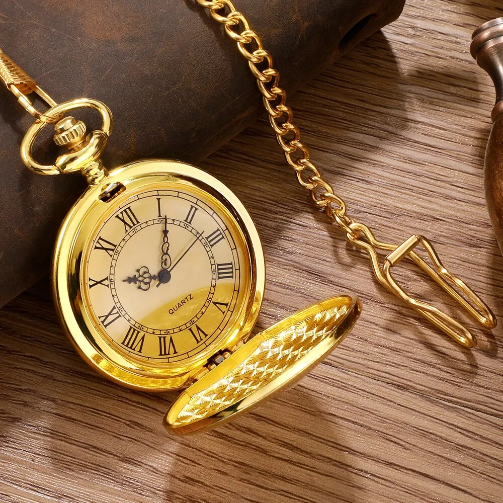 Antique Steampunk Vintage Roman Numerals Quartz Pocket 2025 Watch Multicolor Case Necklace Pendant Clock Chain new Mens Women