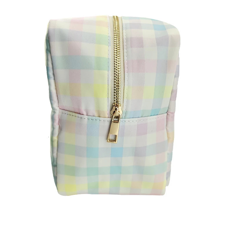 Rainbow Plain Makeup Bag Cute Nylon Travel Makeup Bag Womens Waterproof Makeup Bag 241031