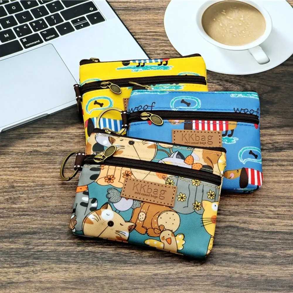 New Carto Animals Wallets Zero Purse Coin Bag Women Short Mini Key Card Holder Storage Bag Cute Zipper Purse Student Mey BagXJ241111