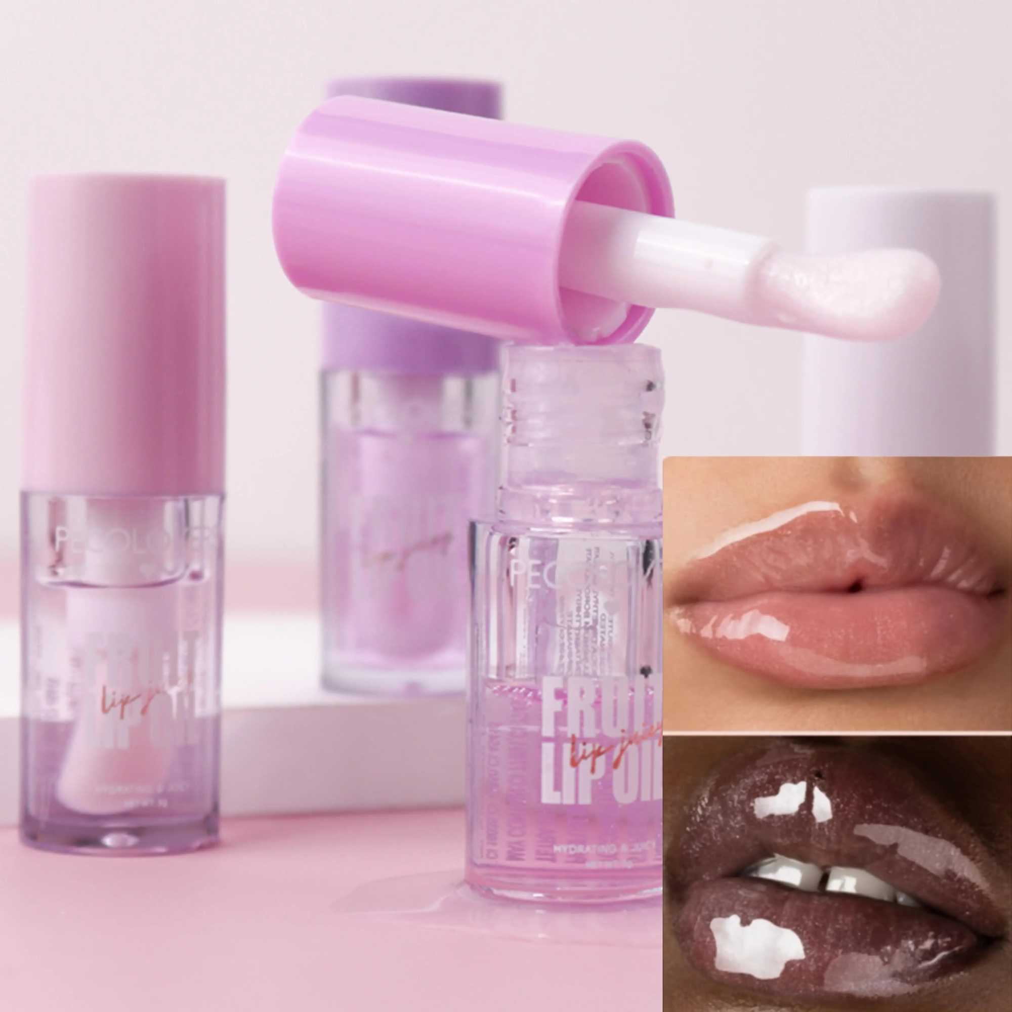 Glittering Lip Gloss Jelly Strawberry Moisturizing Fruit Lip Oil Transparent Lip Coloring gel Hose Lip Care W241101
