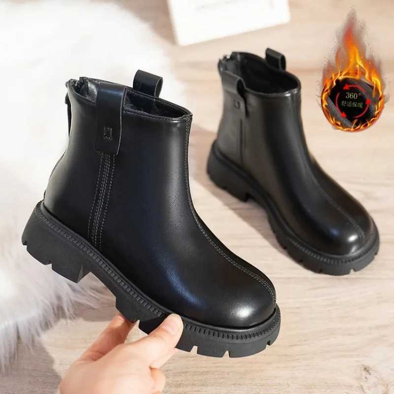 Autumn Winter Baby Boots Warm Boys and Girls Shoes Pu Leather Childrens Boots Fashion Preschool Boots Childrens Snow Shoes M241102