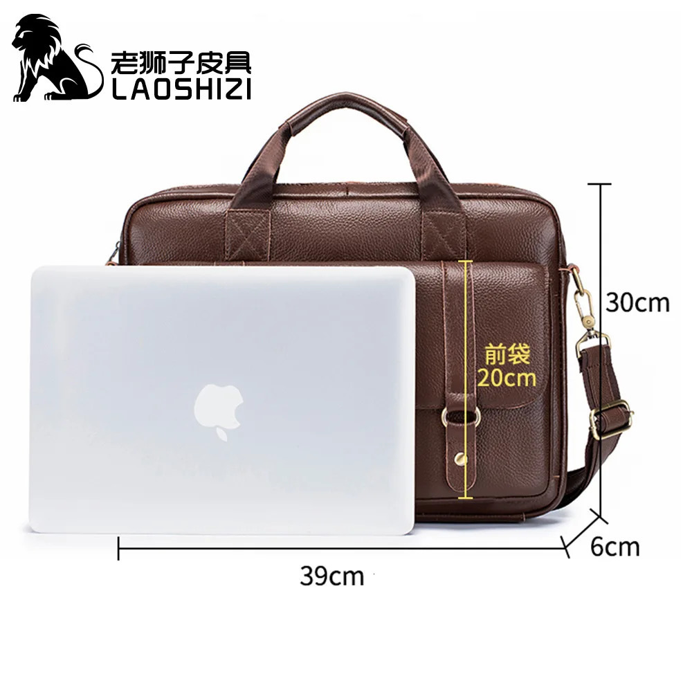 100% genuine leather Mens briefcase laptop bag large capacity business handbag casual shoulder crossbody bags messenger 241029