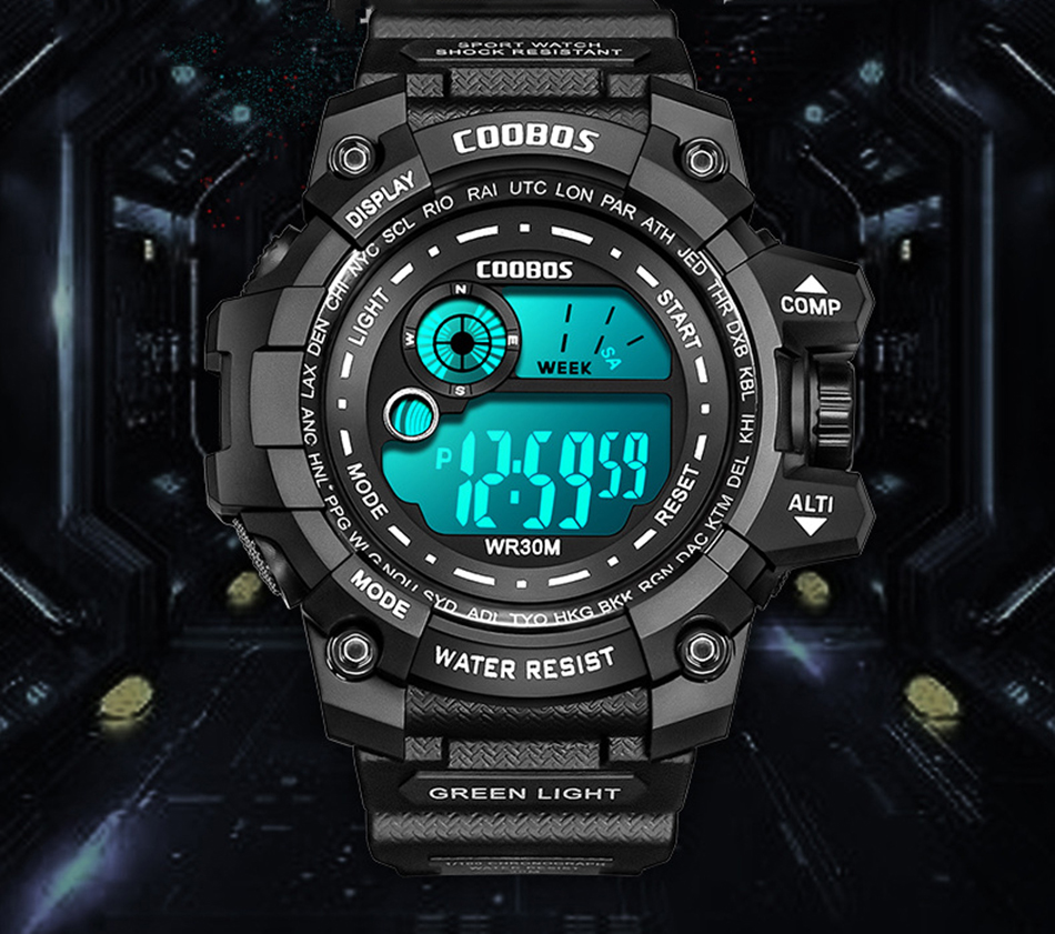 new New Cool 2025 Luminous Men Sport Watch Silicone Strap Wrist Watch Led Calendar Waterproof Digital Watch relogio masculino