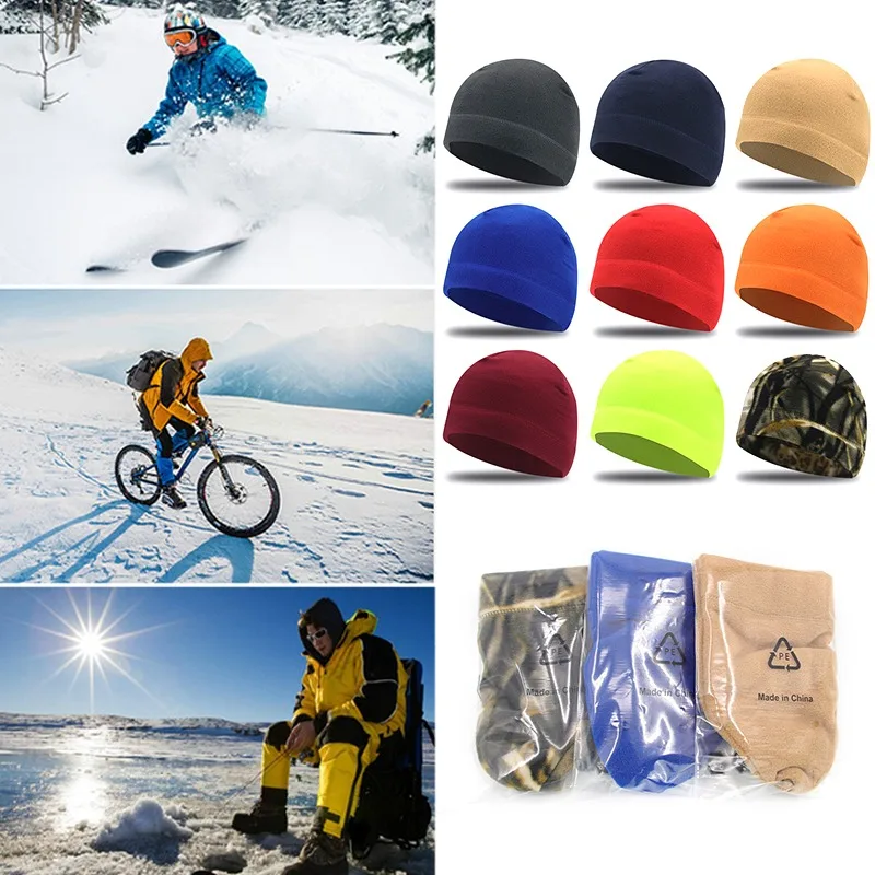 2023 New Unisex Windproof Polar Fleece Warm Beanie Hat Cap Male Winter Ski Cycling Cap Hat For Womenkullies Hip Hop Hats