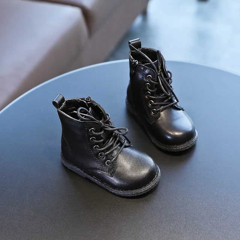 Autumn Winter Kids Boots Girls Shoes Fashion Solid Color Retro Boots Children Shoes Boys Sneakers Snow Boots M241102