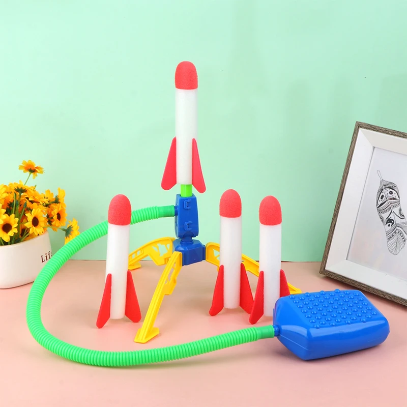 1Set Kid Air Rocket Foot Pump Launcher Toys Flash Rocket Launchers Pedal Games Outdoor 2025 Child new Play Toy Kid Gift