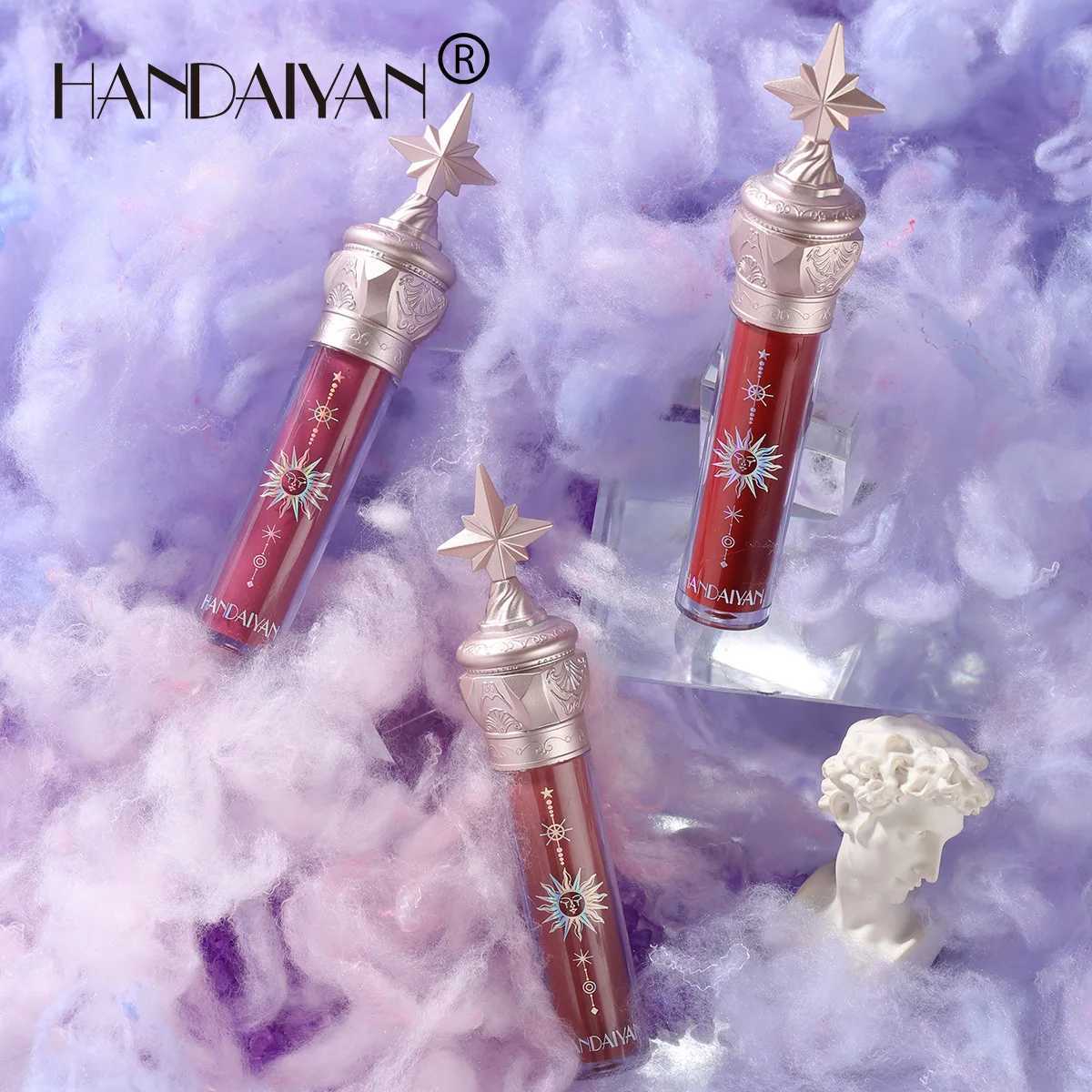 Handaiyan 8-color lip gloss Long lasting shiny red nude lipstick Liquid waterproof moisturizing luminous lip gloss makeup W241101