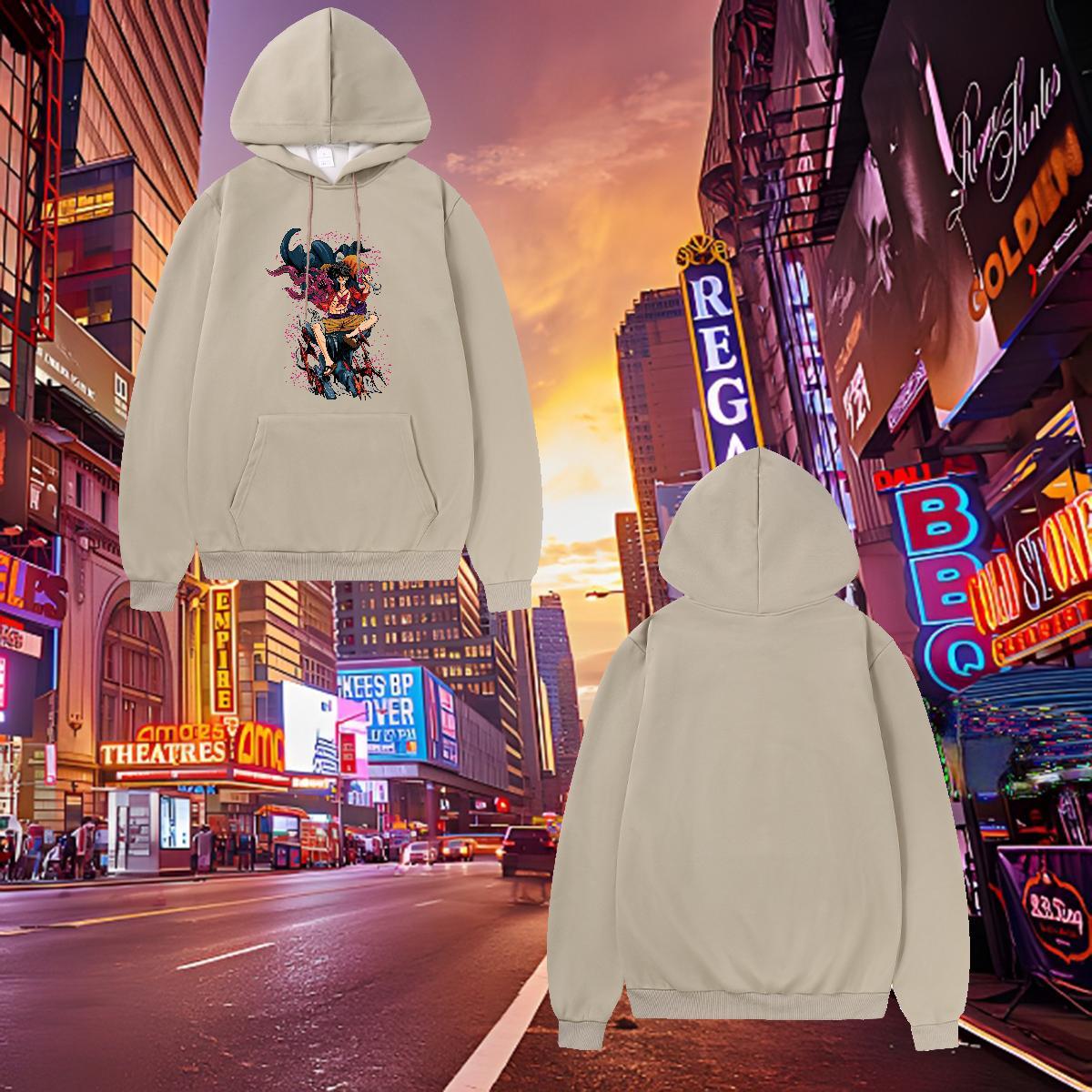 DIY Customized Hoodie For Man Hooded Collar Long Sleeves Warm Men's Hooded Sweatshirt Anime Oversized US Size Tops Outdoor Velvet Thick