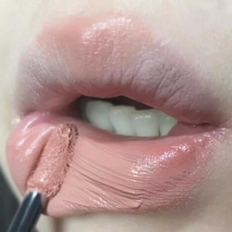 Mini 10 color liquid lipstick waterproof stick free cup durable velvet matte nude purple lipstick gloss cosmetic care W241101