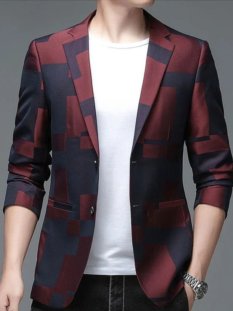 Single Breasted Coat Jackets Male Blazer Business Dress Mens Suit Black Casual High Quality Spring Clothes in Simple Summer 241024