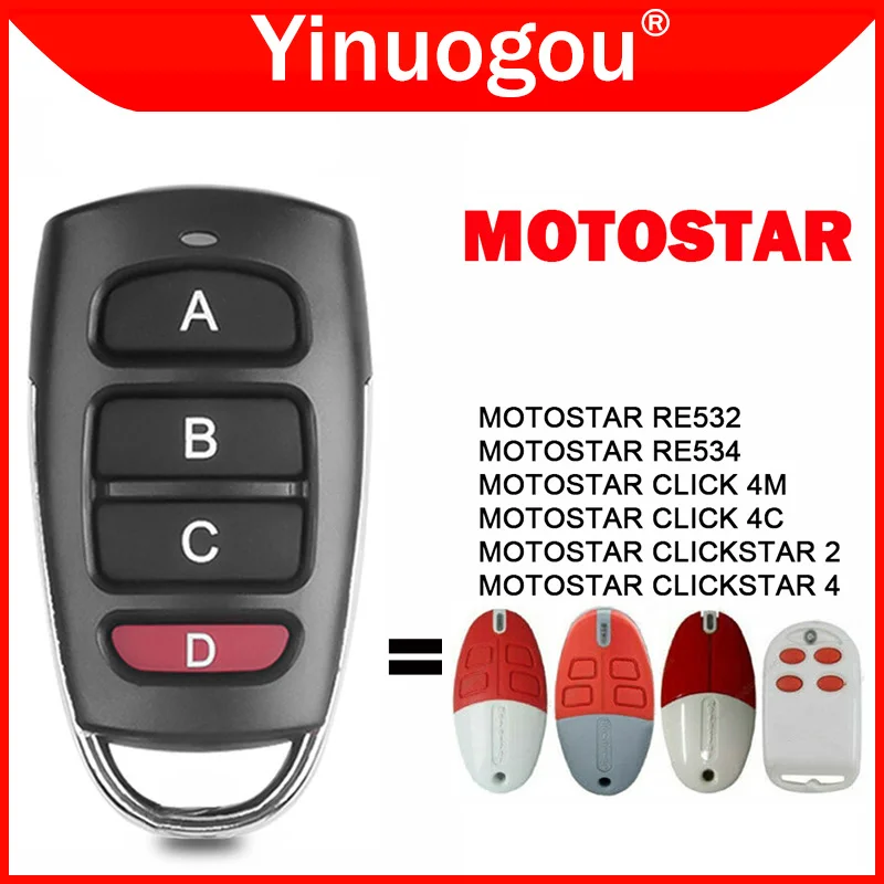 MOTOSTAR CLICK 4M / CLICK 2025 4C / CLICKSTAR 2 / CLICKSTAR 4 new / RE532 / RE534 Garage Door Remote Control Clone 433.92MHz Fixed Code
