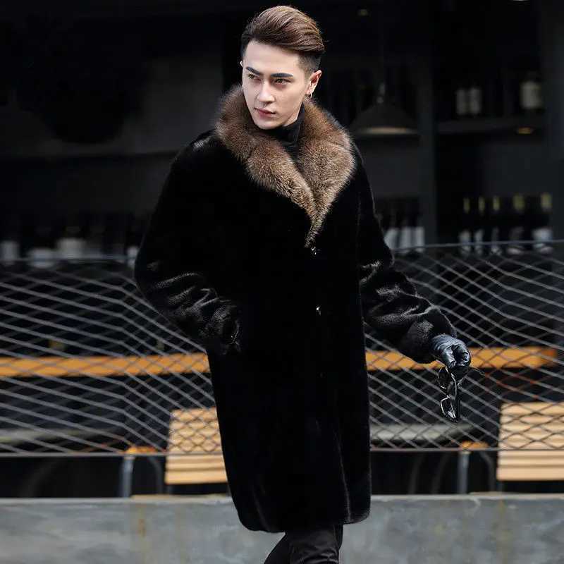 Winter Coat Mens Thickened Mink Coat Suit Collar Mink New Faux FurXJ241102