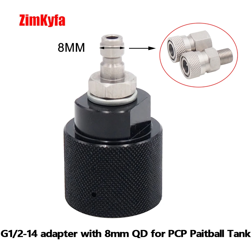 Adapter For G1/2-14 Threads HPA CO2 Regulator W/ 8mm Quick Disconnect Male Or Female Output