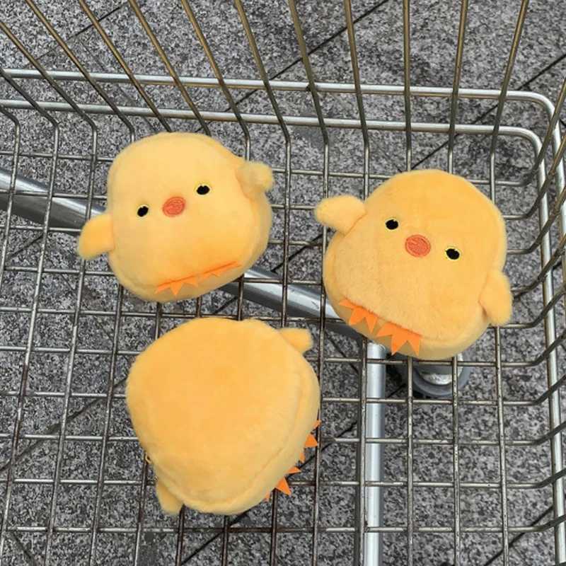 1Pc 12cm Kaii Carto Yellow Chick Children Animal Plush Coin Purse Cute Keychain Headphe Wallet Card Key Bag Pocket PendantXJ241111