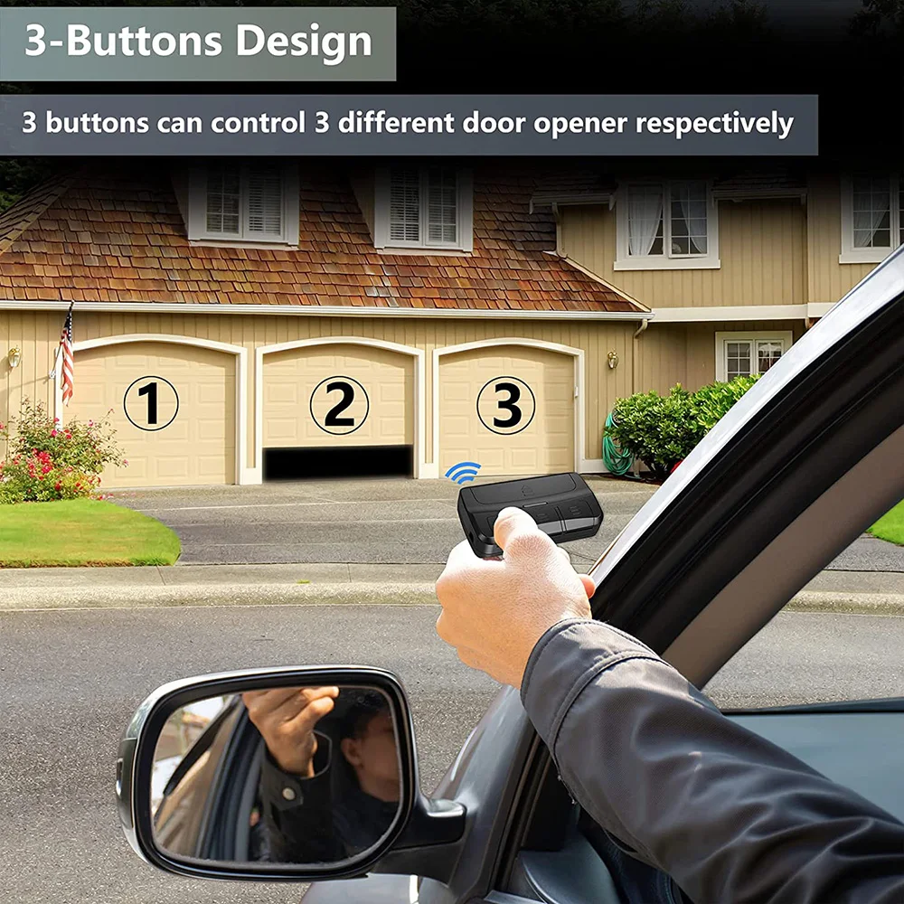 3 in 1 MultiFrequency 280MHz-868MHz Garage Door new Remote Control Gate Opener Duplicator 2025 433.92MHz For Rolling Code and Fixed Code