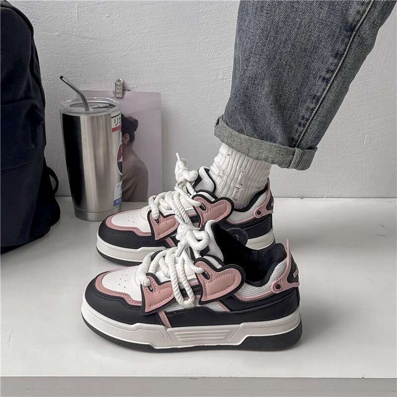 Versatile White Sneakers for Women - Chic Spring/Summer Board Shoe with Elevated Comfortable Outsole.