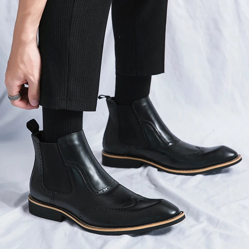 Classic British style mens ankle boots business casual short boots mens high-end shoes fashionable style 241031