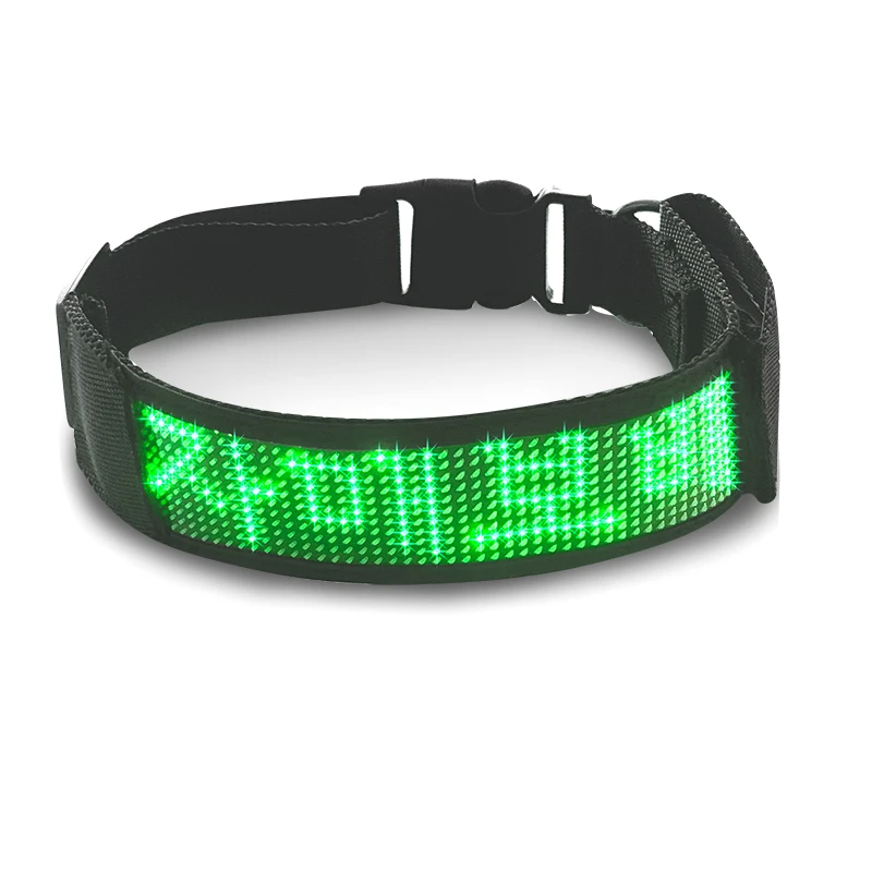Adjustable Free Size Luminous LED Pet Collar Waterproof USB 2025 LED Light Up new Safety Dog Collar Programmable LED Display Dog Collars