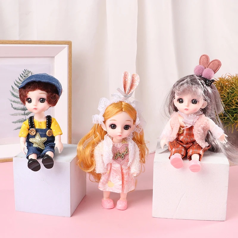 17cm new Doll with Clothes Shoes DIY Movable Removable Joints Figure Girl Boy 2025 Birthday Gift Toys Cute Doll