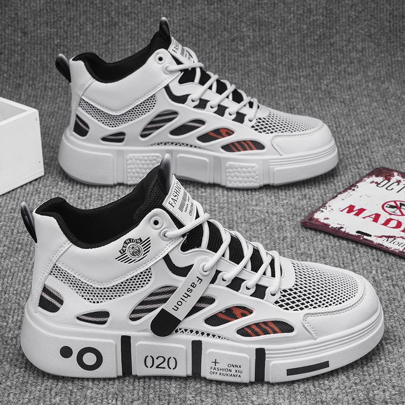 European Station Men's 2024 New Trendy All-Match White Casual Winter Fashionable Breathable Canvas Skate Shoes Men Men's board shoes Little 