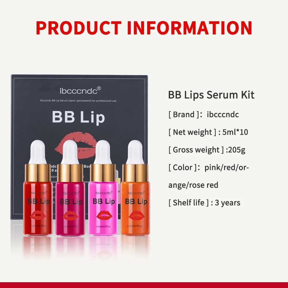 BB Lip Ampoule Serum Starter Set Semi Permanent BB Lip Gloss Coloring Pigments for Long lasting Moisturizing Used for Lip Care Non Glow Transport W241
