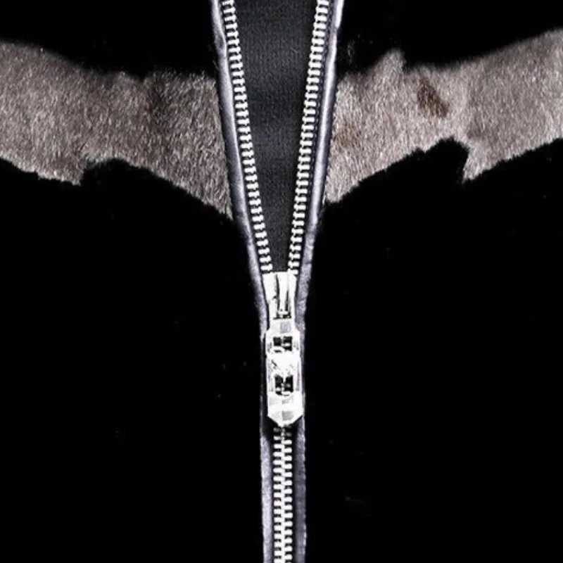 Winter New Men Faux Marten Overcoats Male Fashion Polo Collar Short Large Size Fur Jacket Slim Fit Hooded Thicken Warm OutwearXJ241102